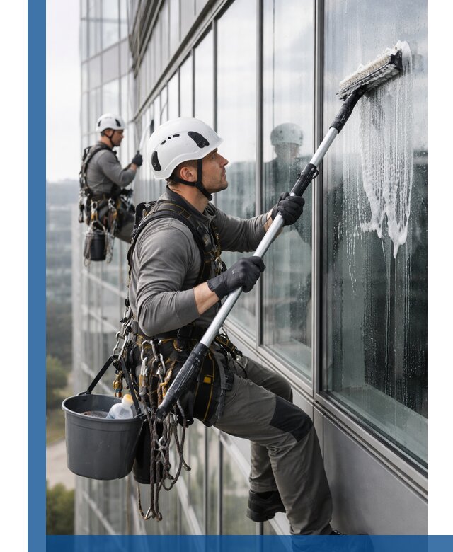 Высотная мойка сплошного остекления с выездом в Магадане