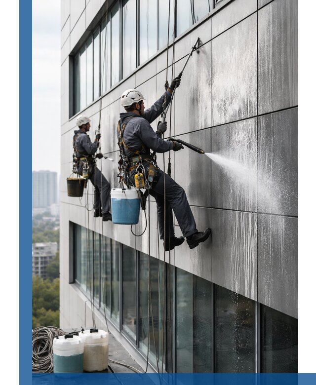 Профессиональная мойка вентилируемых фасадов в Магадане