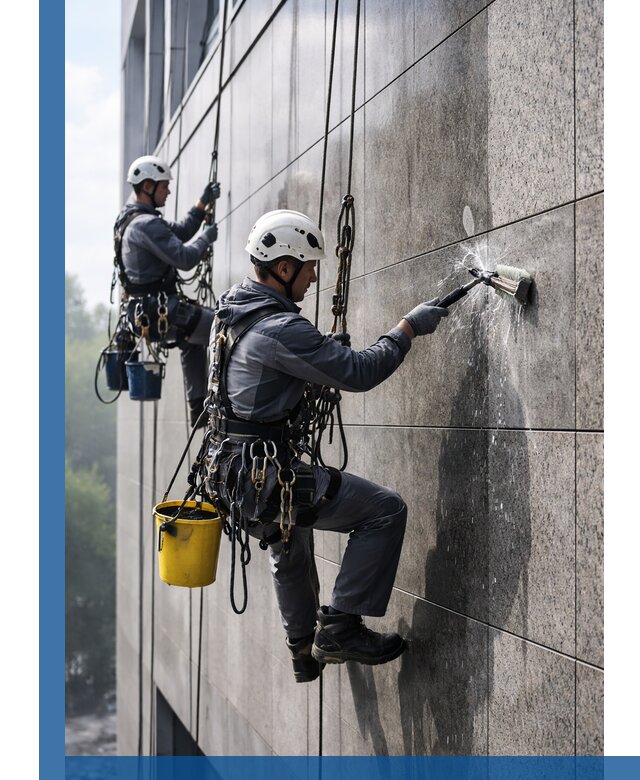 Профессиональная мойка фасада из керамогранита в Магадане