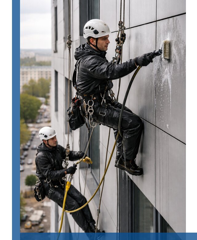 Профессиональная мойка фасада из композита в Магадане