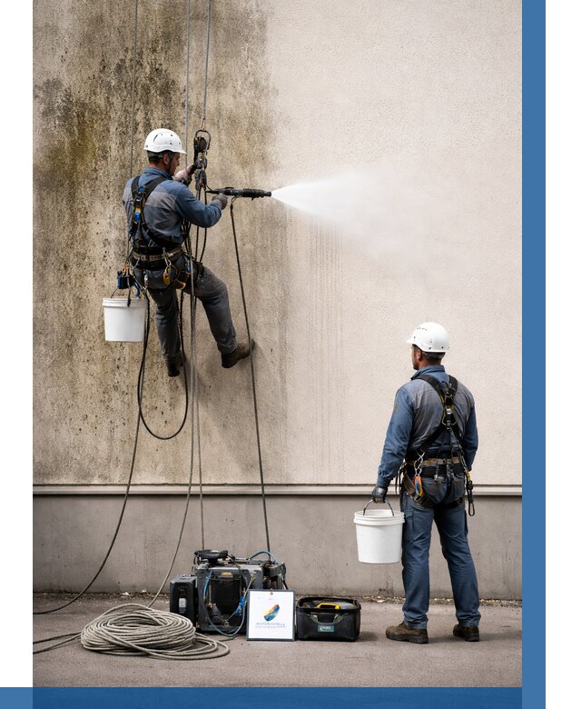 Очистка фасада от плесени в Магадане от 307 р. | ВЫСОТНИК-Мгд