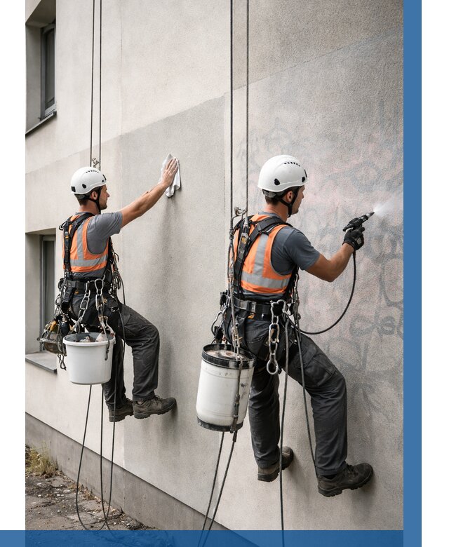 Антиграффити покрытие фасада в Магадане от 613 р. | ВЫСОТНИК-Мгд