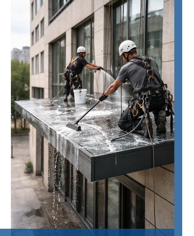 Мойка козырьков и навесов в Магадане от 3578 р. | ВЫСОТНИК-Мгд