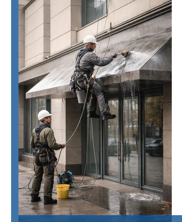 Профессиональная мойка козырьков и навесов в Магадане