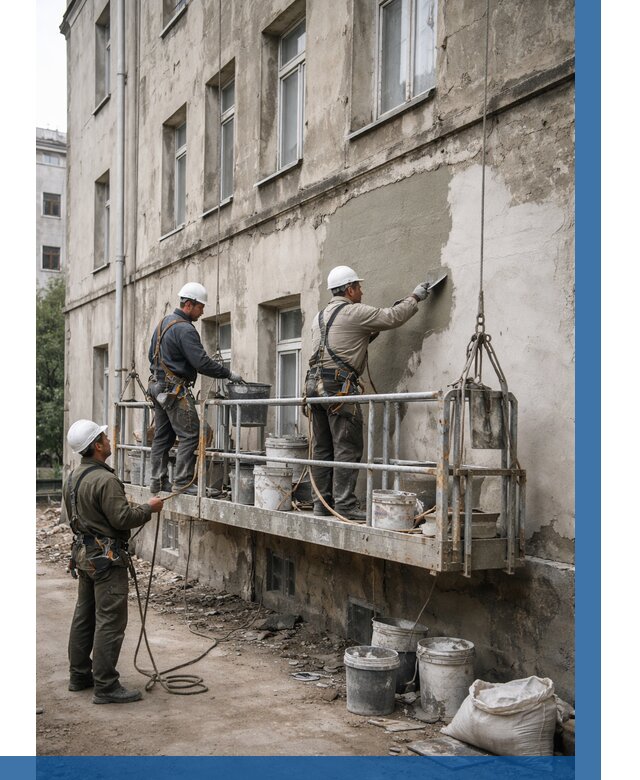 Капитальный ремонт фасада в Магадане от 4294 р. | ВЫСОТНИК-Мгд