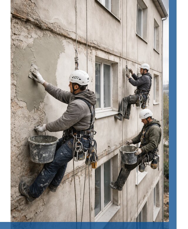 Ремонт штукатурного фасада в Магадане от 767 р. под ключ | ВЫСОТНИК-Мгд