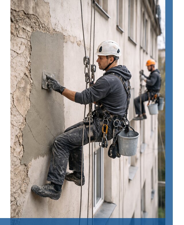 Восстановление штукатурки фасада в Магадане от 1227 р. | ВЫСОТНИК-Мгд