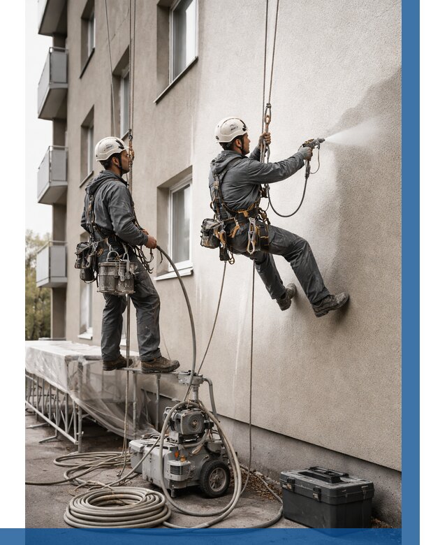 Безвоздушная покраска фасада в Магадане от 225 р/м² | ВЫСОТНИК-Мгд