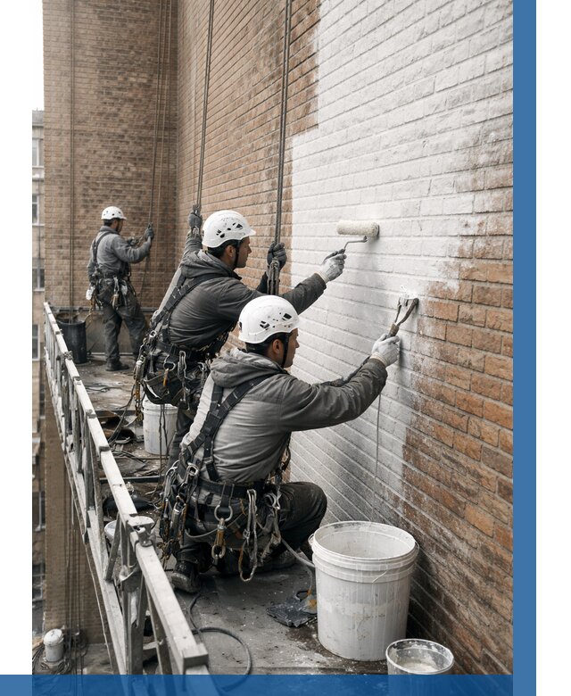 Покраска кирпичного фасада в Магадане от 358 р. | ВЫСОТНИК-Мгд