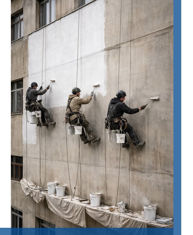 Покраска бетонного фасада в Магадане от 358 р за м2 | ВЫСОТНИК-Мгд