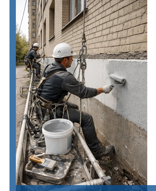 Окраска цоколя здания в Магадане профессионально и надежно