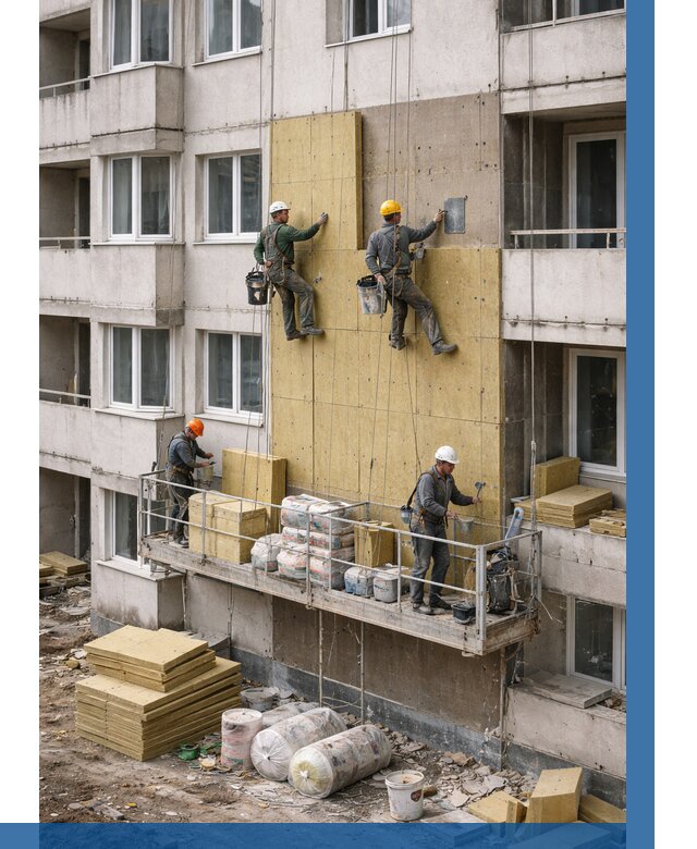 Утепление фасада минватой в Магадане от 1533 р. | ВЫСОТНИК-Мгд