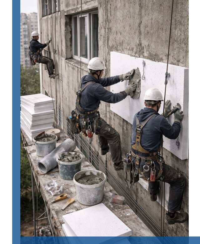 Утепление фасада пенополистиролом в Магадане под ключ