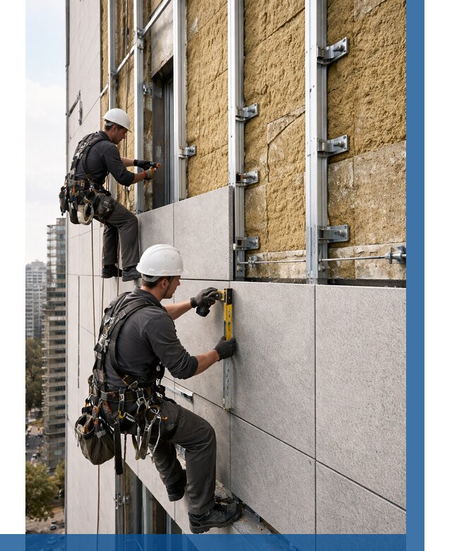 Монтаж вентилируемого фасада в Магадане от 3578 р. | ВЫСОТНИК-Мгд