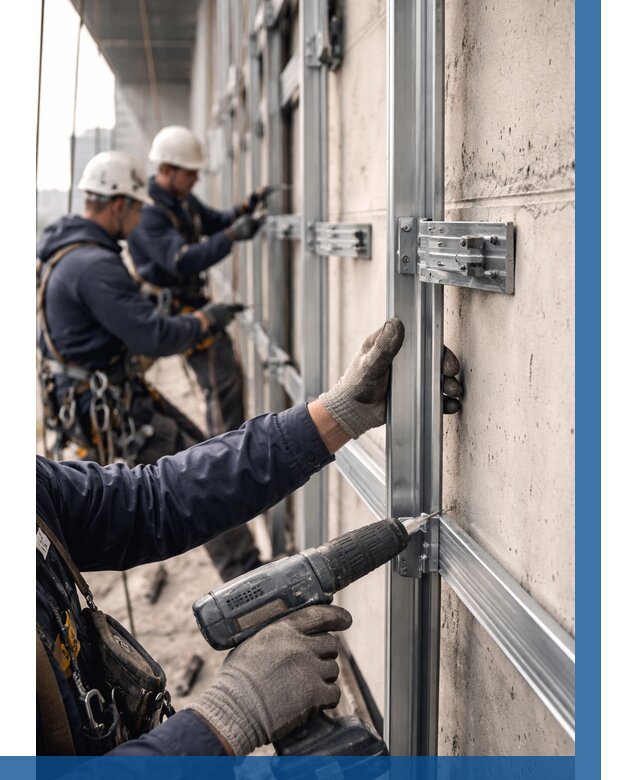 Монтаж подсистемы вентфасада в Магадане от 869 р. | ВЫСОТНИК-Мгд