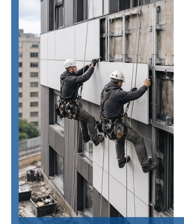 Монтаж композитных панелей фасада в Магадане под ключ