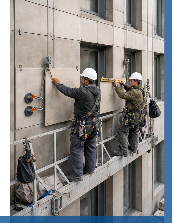 Монтаж керамогранита на фасад в Магадане от 2556 р. | ВЫСОТНИК-Мгд