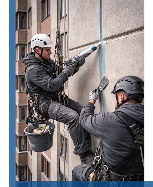 Вторичная герметизация швов фасада и кровли в Магадане