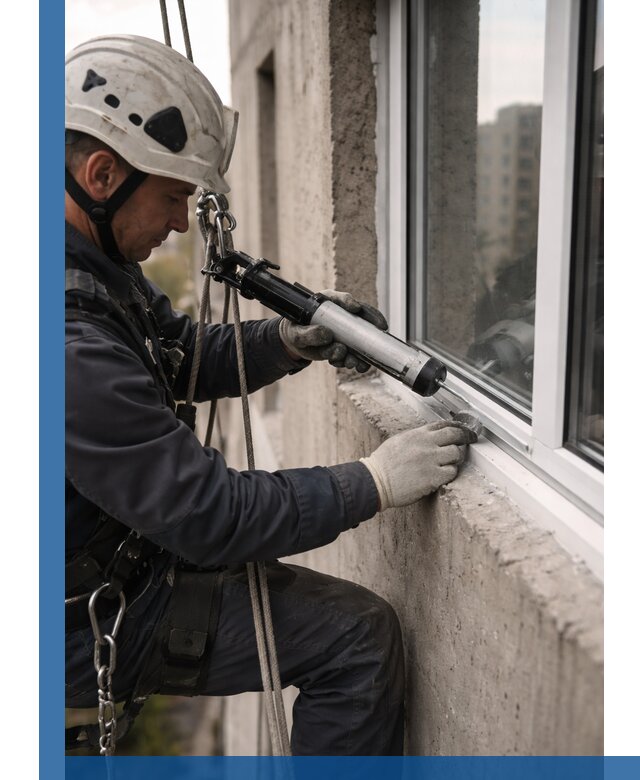 Герметизация оконных швов снаружи в Магадане профессионально