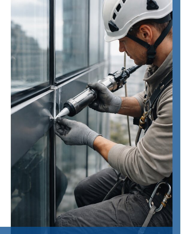 Герметизация стыков витража в Магадане от 1227 р. | ВЫСОТНИК-Мгд