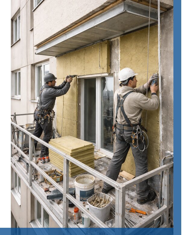 Утепление балкона снаружи в Магадане от 1636 р. под ключ ВЫСОТНИК-Мгд