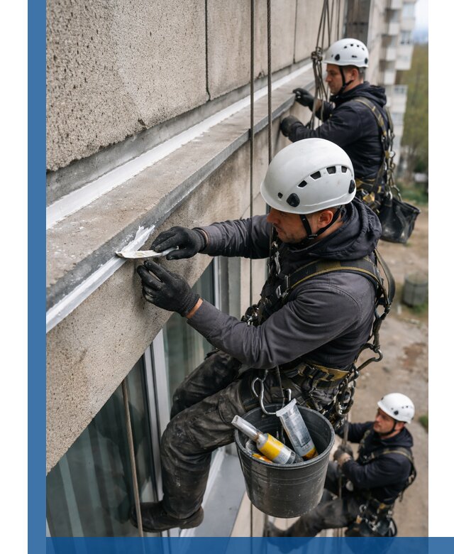 Герметизация примыкания балкона в Магадане под ключ с гарантией