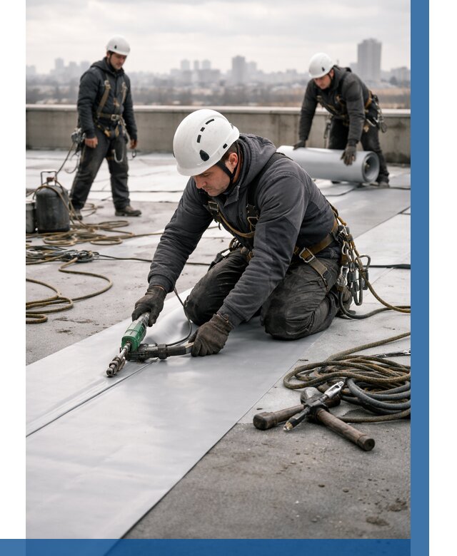 Ремонт мембранной кровли в Магадане от 1840 р./м2 | ВЫСОТНИК-Мгд