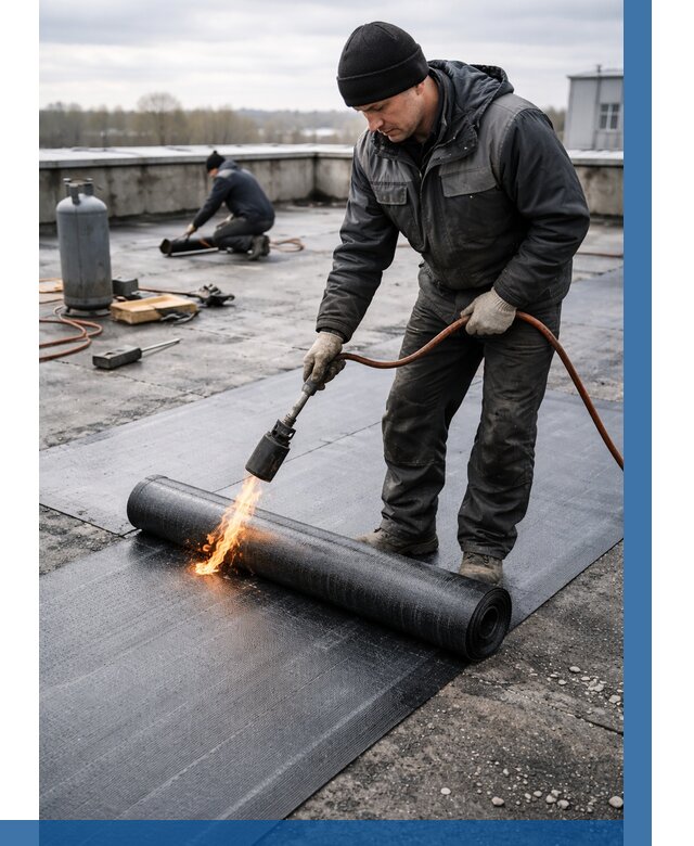 Ремонт наплавляемой кровли в Магадане от 716 р. | ВЫСОТНИК-Мгд