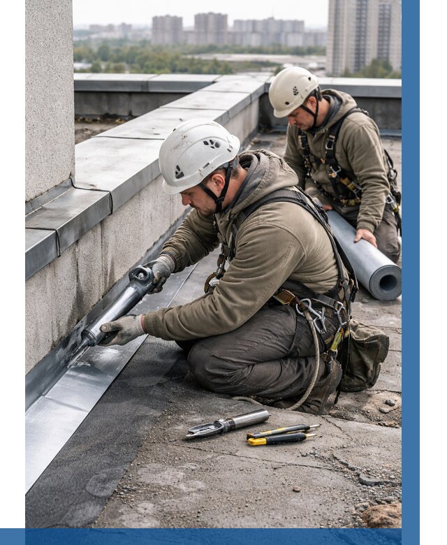 Ремонт кровельных примыканий в Магадане от 1227 р. | ВЫСОТНИК-Мгд