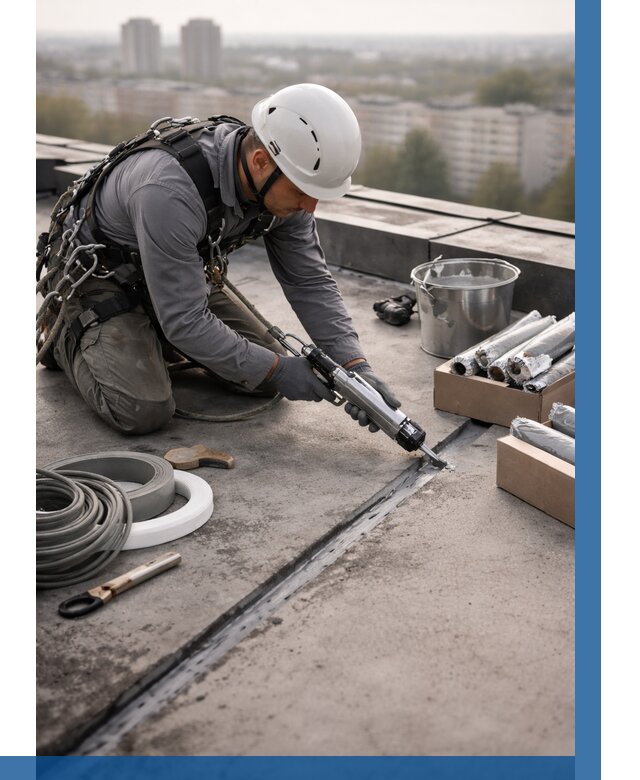 Герметизация швов кровли в Магадане от 460 р./м2 | ВЫСОТНИК-Мгд