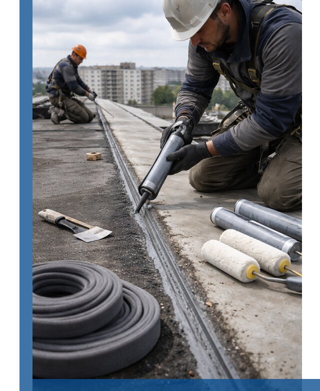 Герметизация швов кровли в Магадане с гарантией герметичности