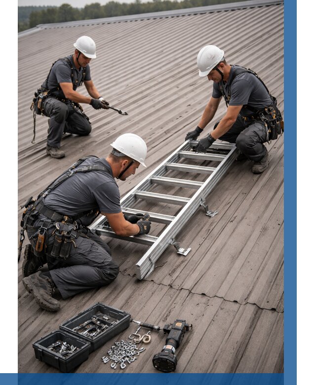 Монтаж кровельной лестницы в Магадане от 4600 р. | ВЫСОТНИК-Мгд