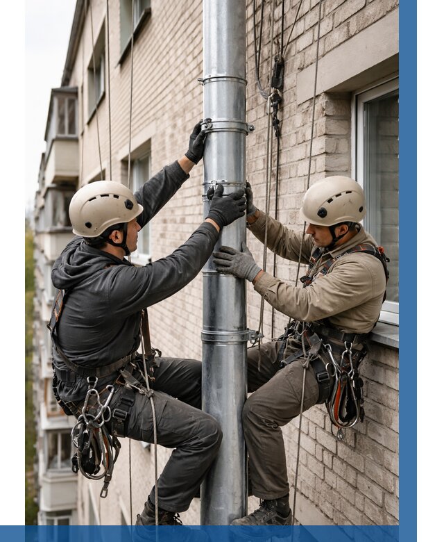 Замена водосточных труб в Магадане от 6645 р. | ВЫСОТНИК-Мгд