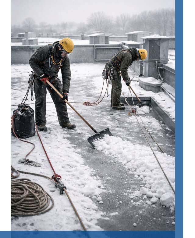 Очистка крыши от снега в Магадане от 7667 р. | ВЫСОТНИК-Мгд