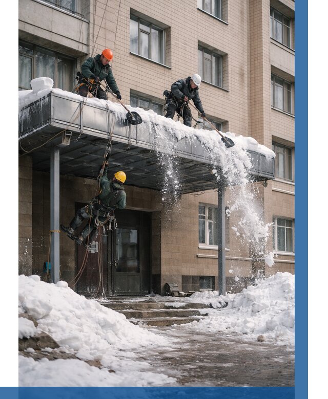 Очистка козырьков от снега в Магадане от 3578 р. | ВЫСОТНИК-Мгд