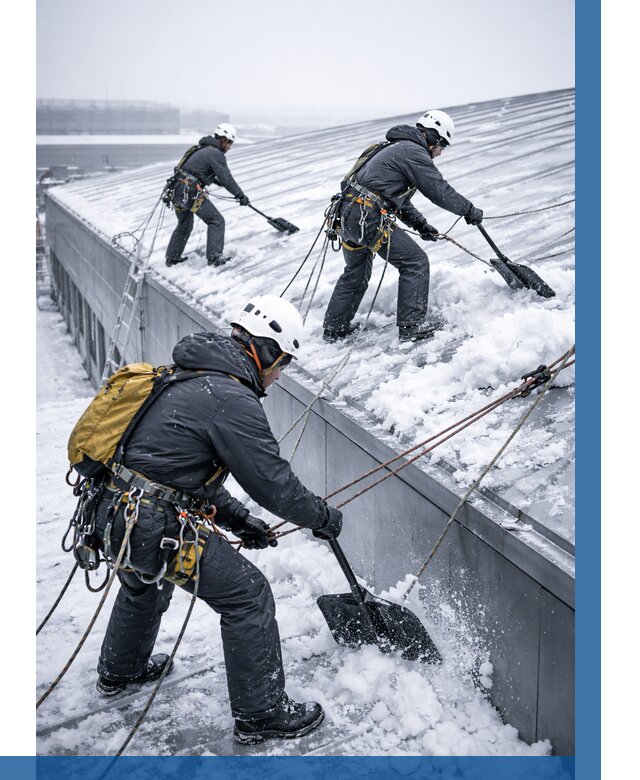 Очистка навесов от снега в Магадане от 4600 р. | ВЫСОТНИК-Мгд