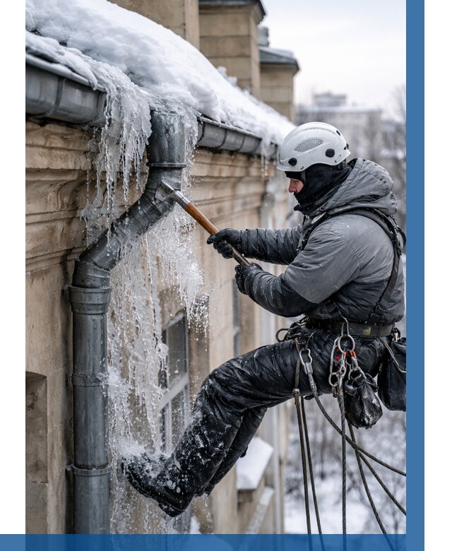 Очистка водостоков от льда в Магадане от 3578 р. | ВЫСОТНИК-Мгд