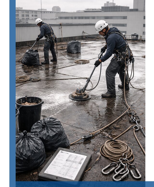 Плановая очистка кровли по графику в Магадане для безопасности