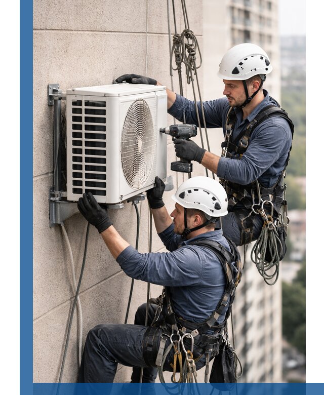 Монтаж внешнего блока кондиционера в Магадане установка и крепление