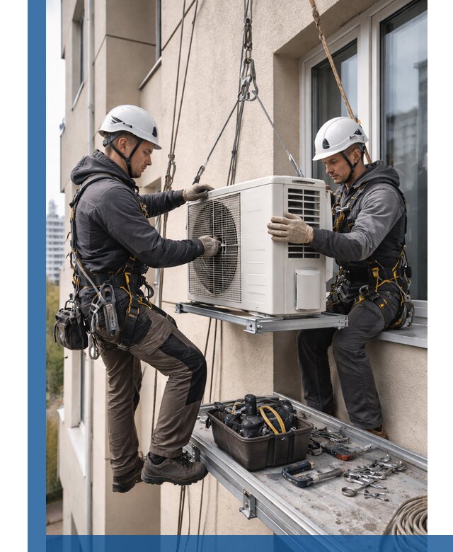 Перенос внешнего блока кондиционера в Магадане с монтажом и крепежом