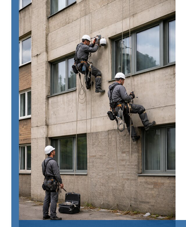 Монтаж фасадных камер видеонаблюдения в Магадане под ключ
