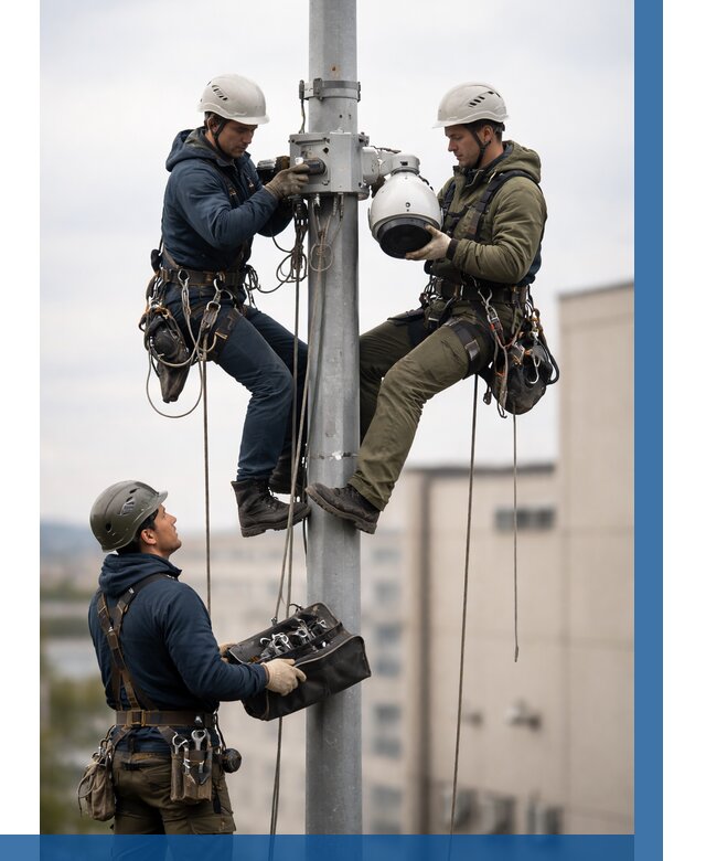 Установка видеокамер на мачте в Магадане от 8690 р. | ВЫСОТНИК-Мгд