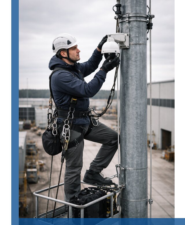 Профессиональная установка видеокамер на мачте в Магадане