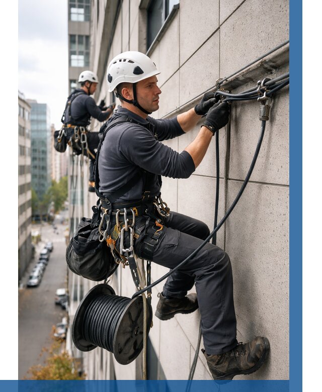 Прокладка кабеля по фасаду в Магадане от 358 р. | ВЫСОТНИК-Мгд