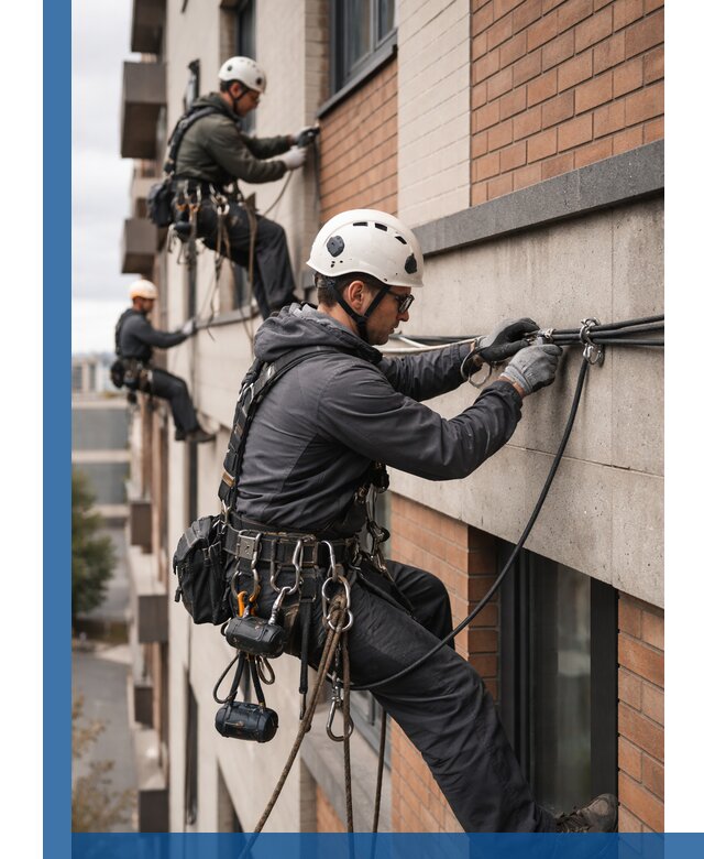 Крепление кабеля на фасаде монтаж и крепеж в Магадане