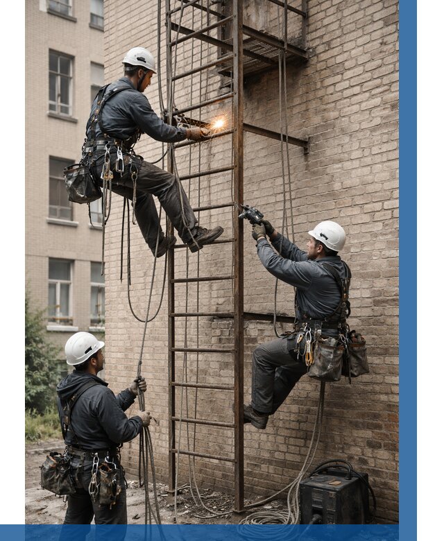 Ремонт пожарной лестницы в Магадане от 7667 р. | ВЫСОТНИК-Мгд