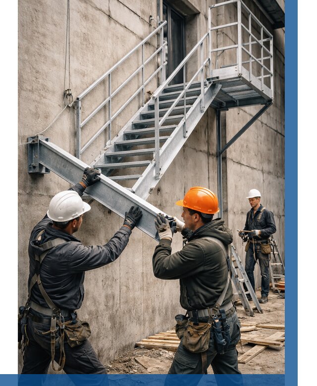 Монтаж металлических лестниц в Магадане от 15335 р. | ВЫСОТНИК-Мгд