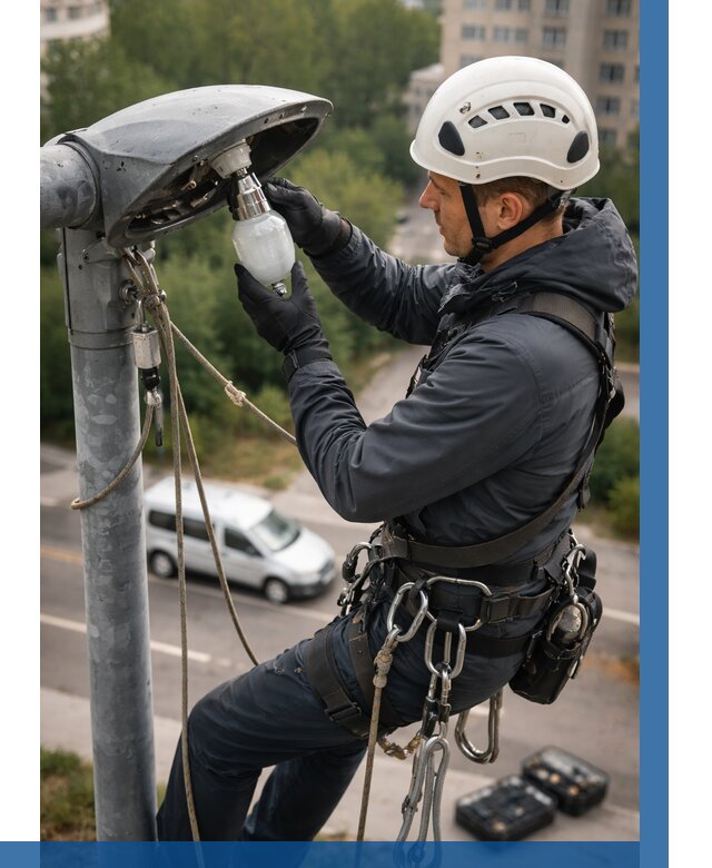 Замена ламп на высоте в Магадане от 2556 р. | ВЫСОТНИК-Мгд