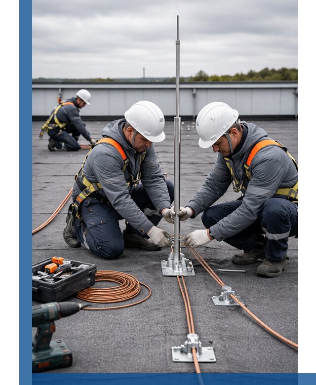 Монтаж молниезащиты на кровле в Магадане под ключ с гарантией