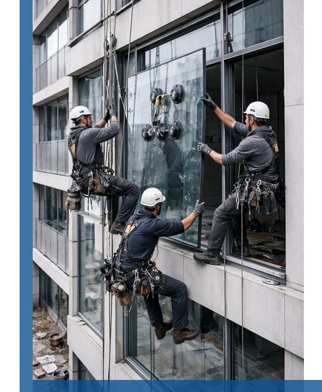 Фасадное остекление и монтаж витражей зданий в Магадане под ключ